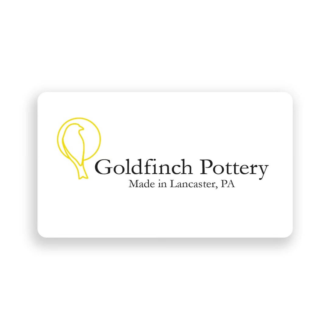 Photo of a goldfinch pottery gift card