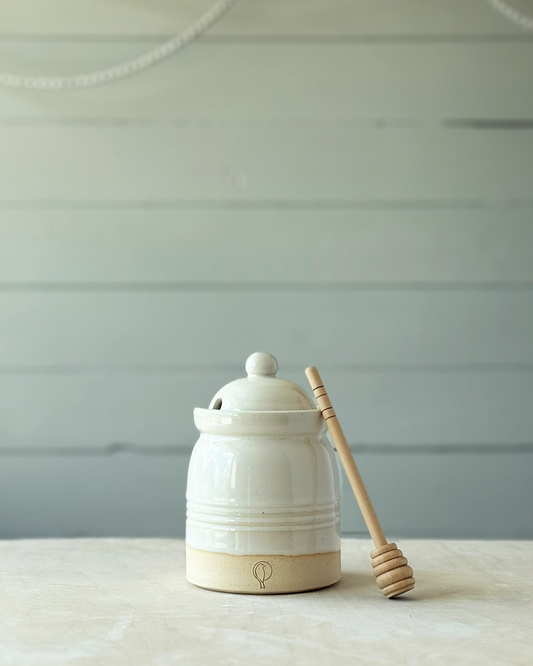 Honey Pot with Wooden Stirrer